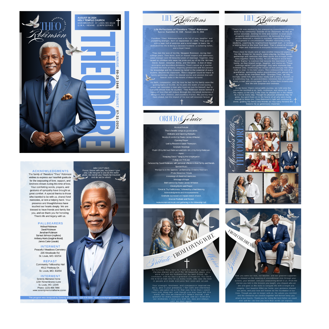 EXACT LAYOUT OBITUARY - DESIGN ONLY - Serenity Impressions