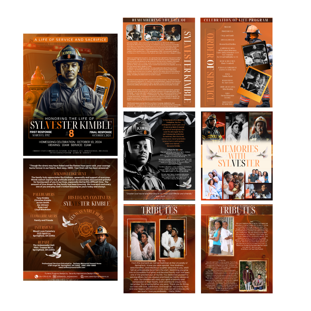 EXACT LAYOUT OBITUARY - DESIGN ONLY - Serenity Impressions