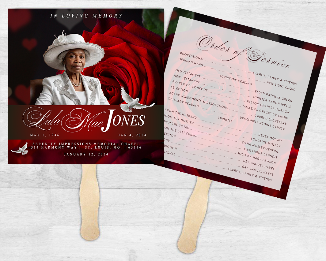 Custom Funeral Program Fans