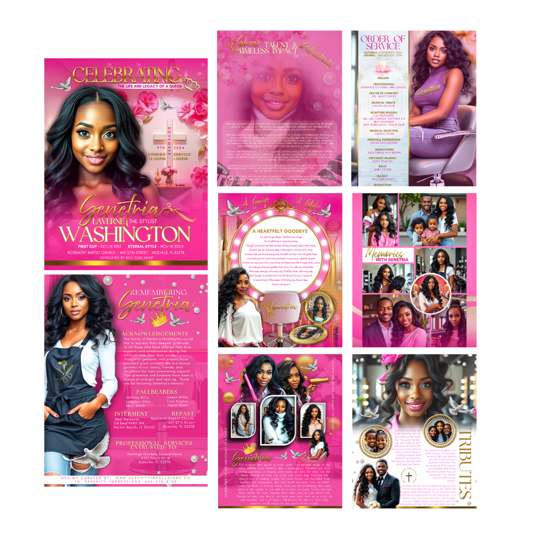 EXACT LAYOUT OBITUARY - DESIGN ONLY - Serenity Impressions