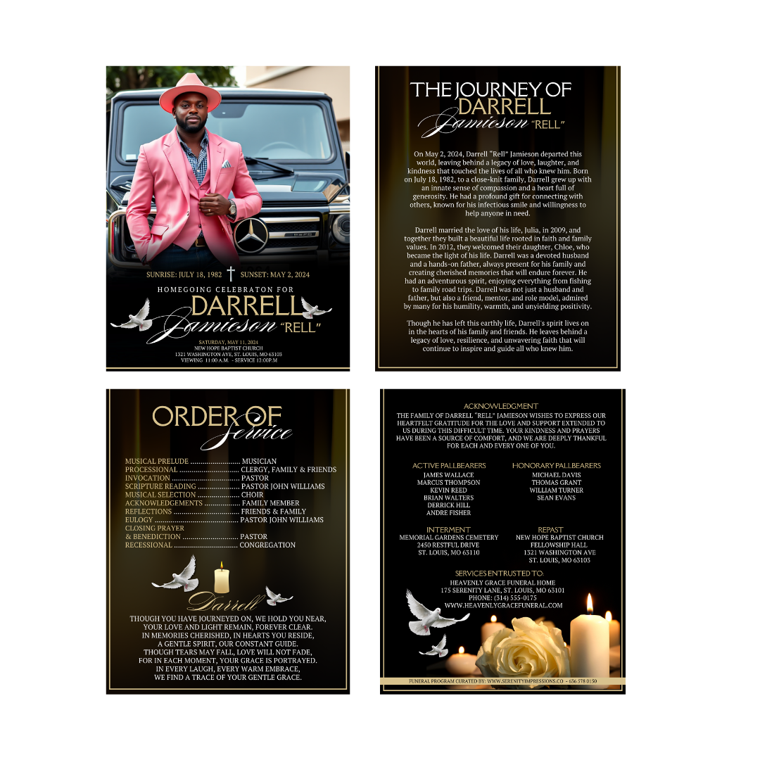 4 Page Obituary - Serenity Impressions