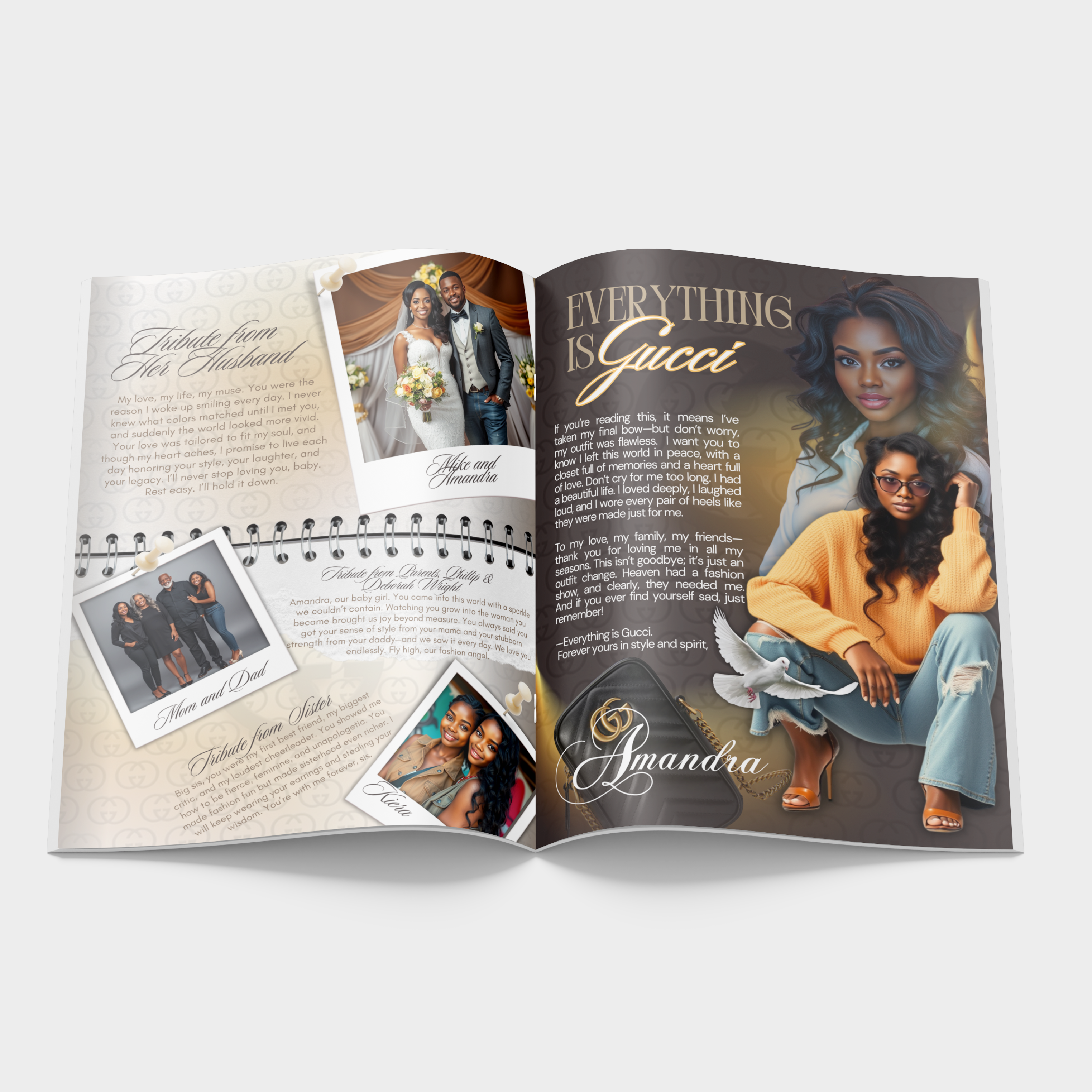 GUCCI INSPIRED OBITURY BOOKLET - 8 PAGE