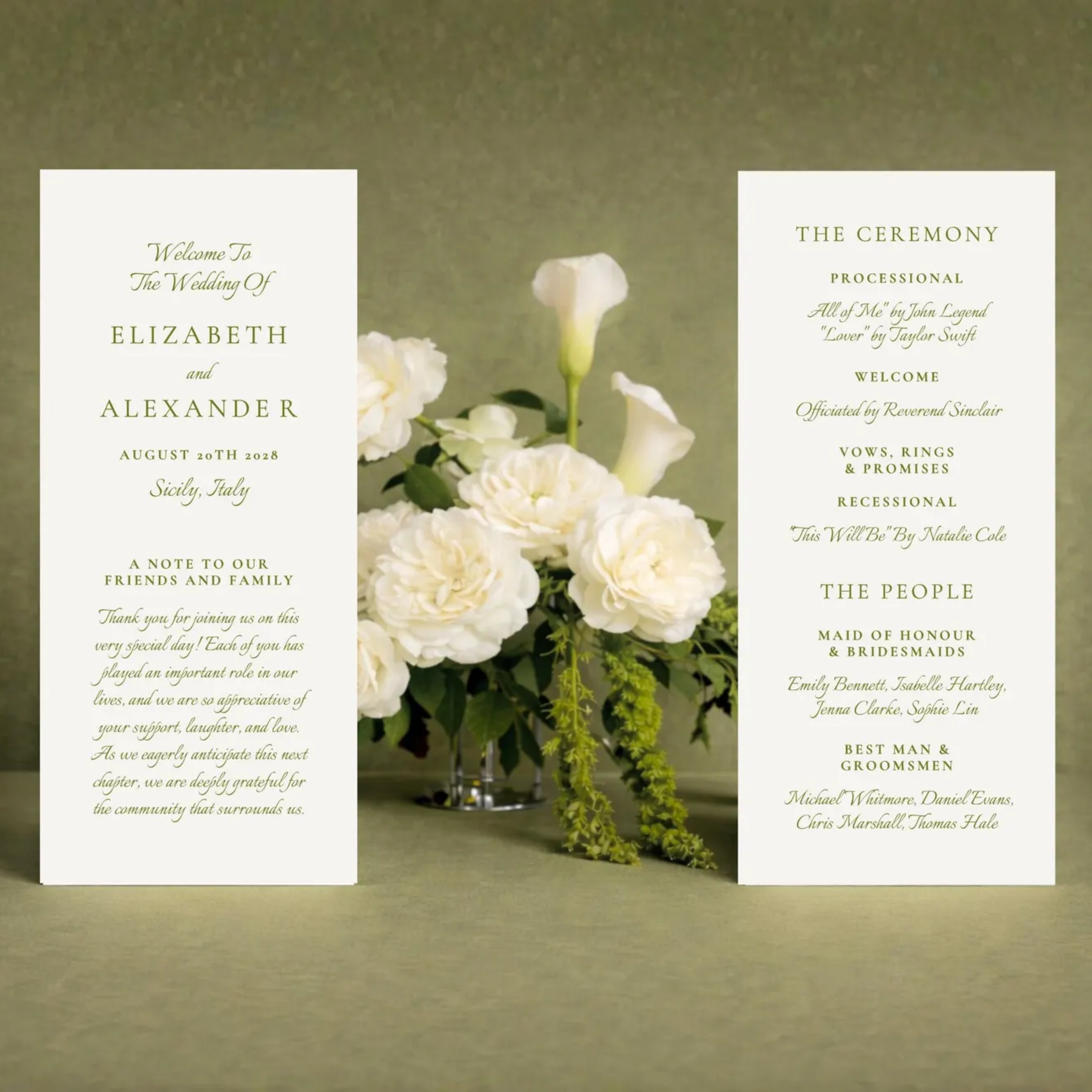 Wedding Programs 4"x9"