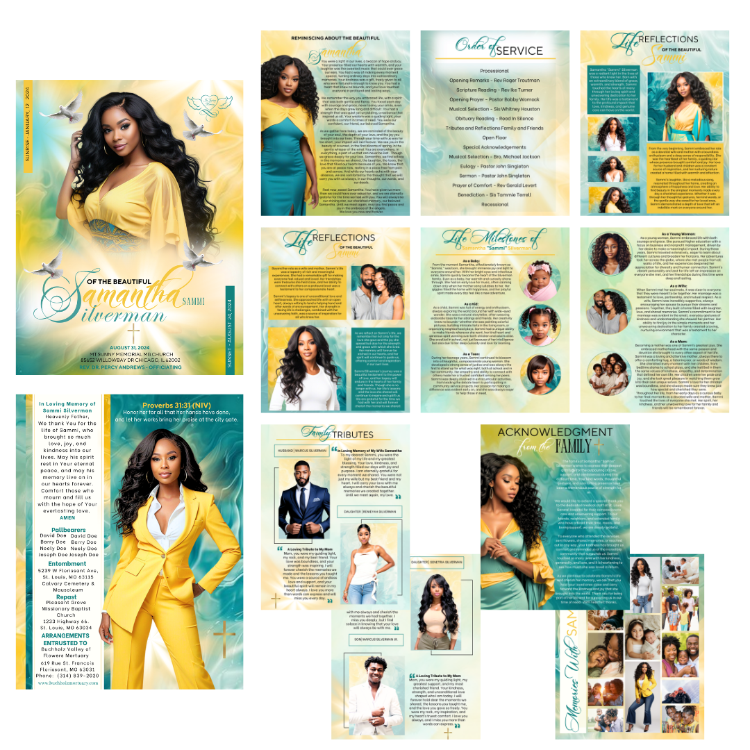 EXACT LAYOUT OBITUARY - DESIGN ONLY - Serenity Impressions