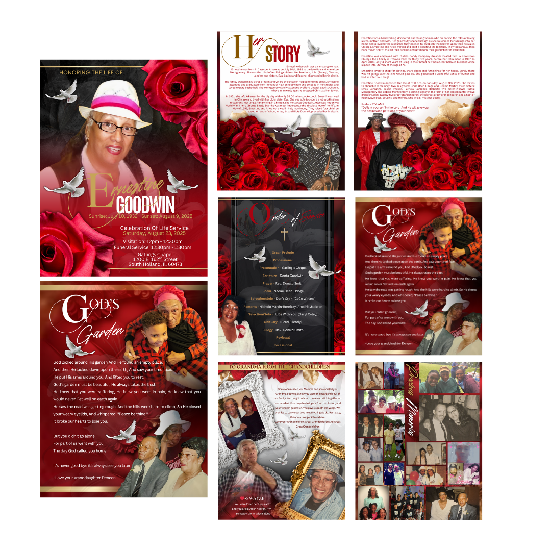 Custom Obituary Design Service (Design ONLY)- YOU PRINT!