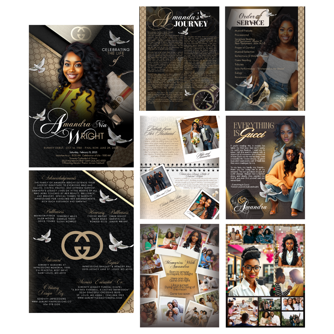 GUCCI INSPIRED OBITURY BOOKLET - 8 PAGE