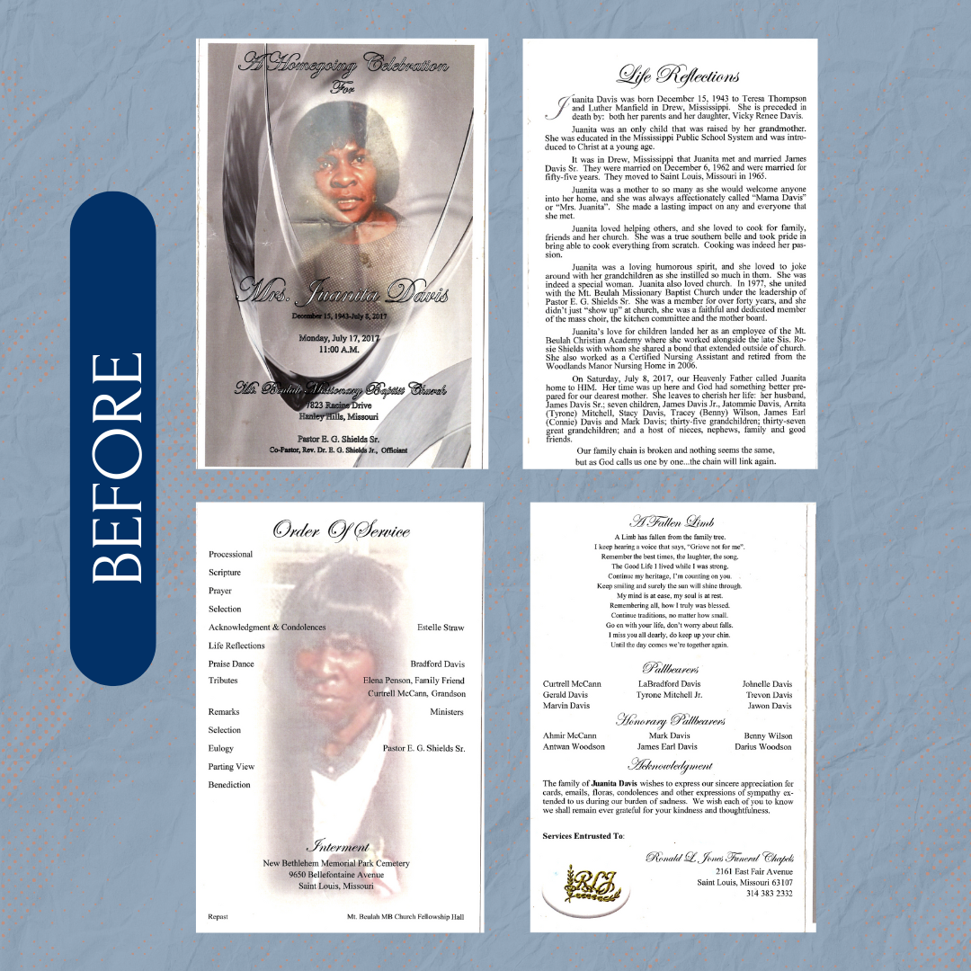 Custom Serenity Redesign of an Obituary - Serenity Impressions