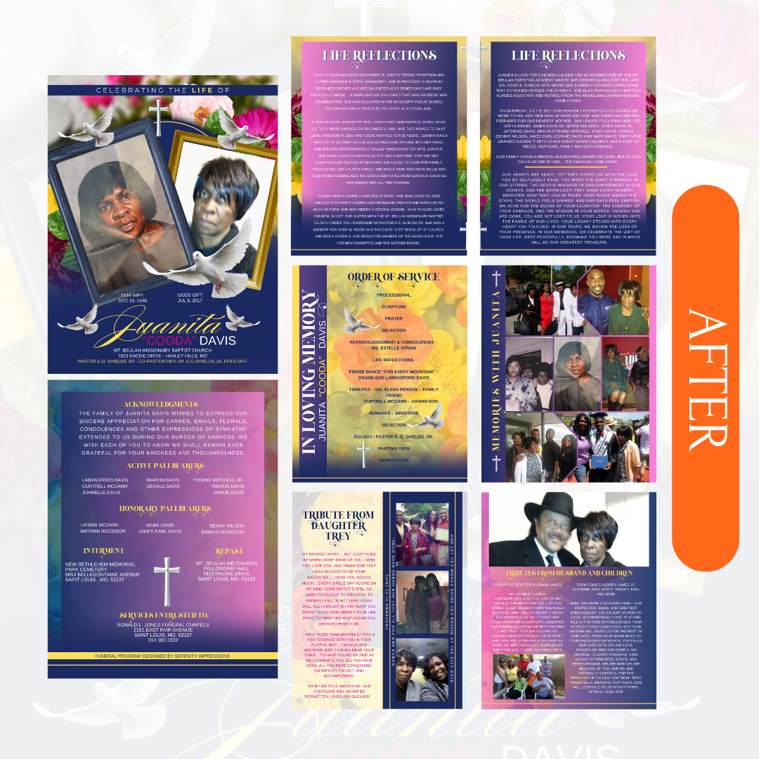 Custom Serenity Redesign of an Obituary - Serenity Impressions