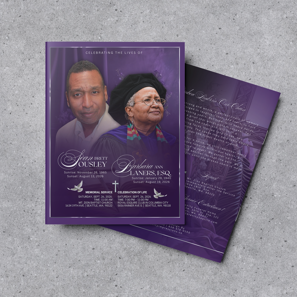 Magazine Obituary Printing | 8.5" × 11"