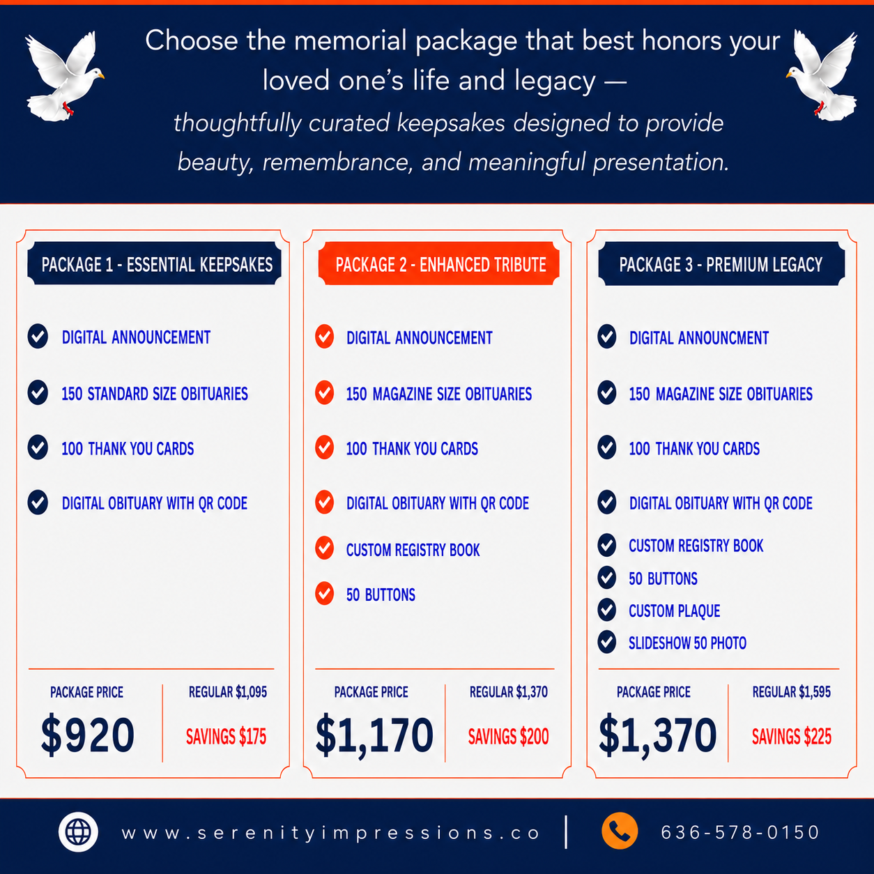 Magazine Obituary Packages