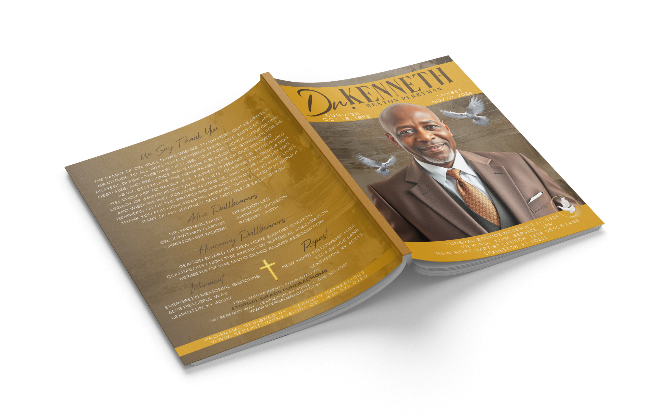 Magazine Style Obituary (Design & Print) - Serenity Impressions