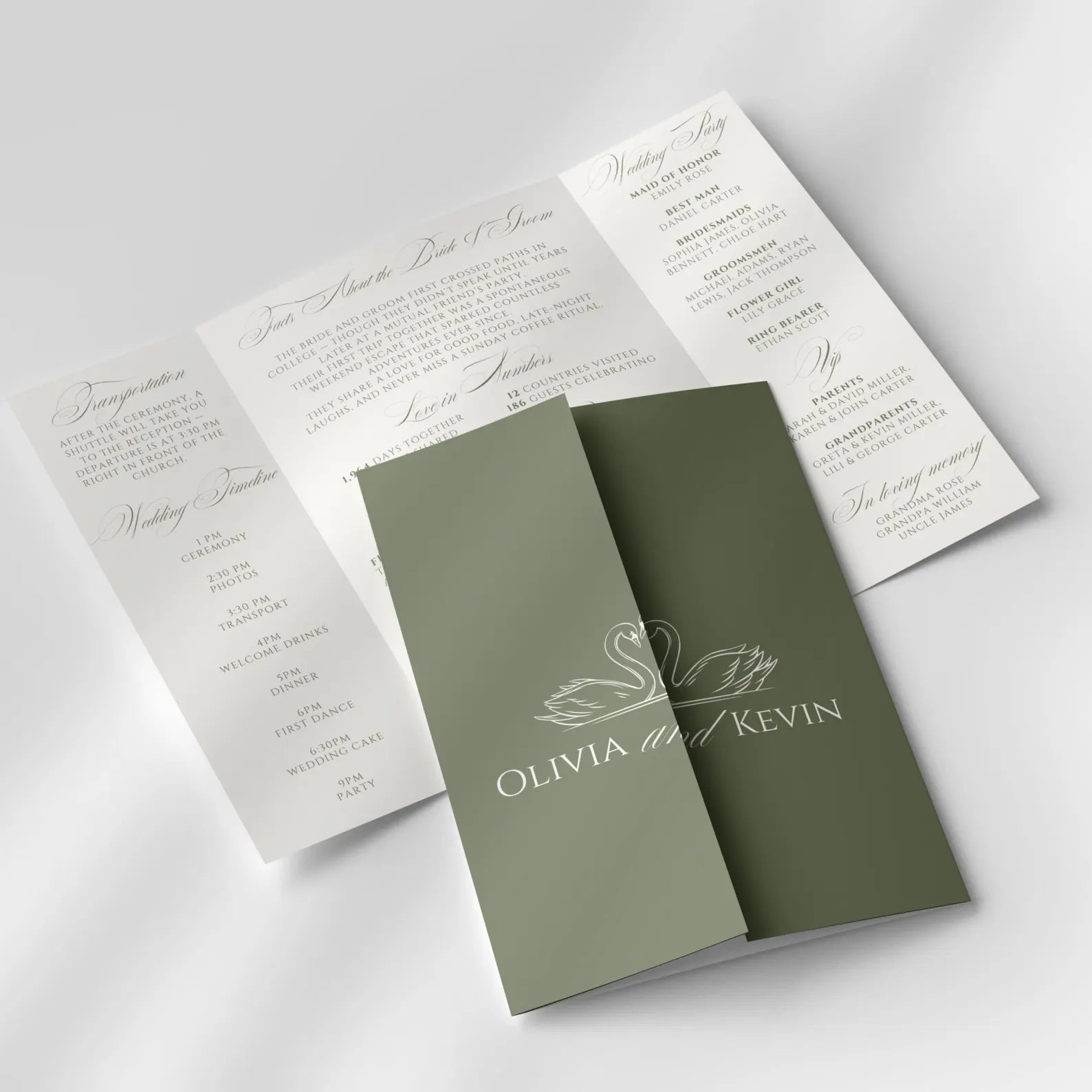 Gatefold Wedding Programs 5.5" x 8.5"