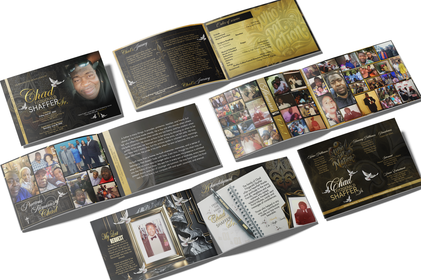Horizontal Obituary Booklet (Design & Print)