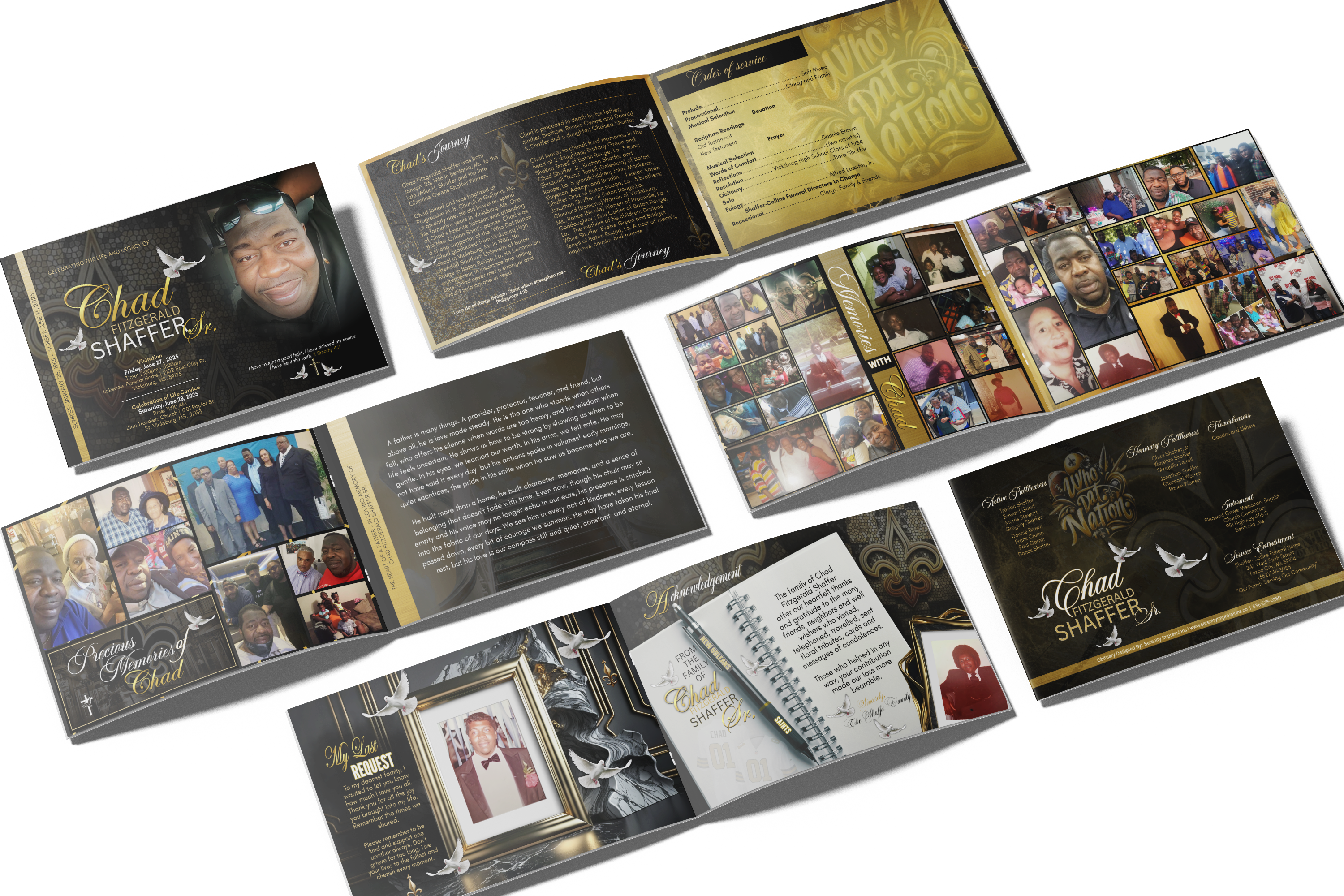 Horizontal Obituary Booklet (Design & Print)