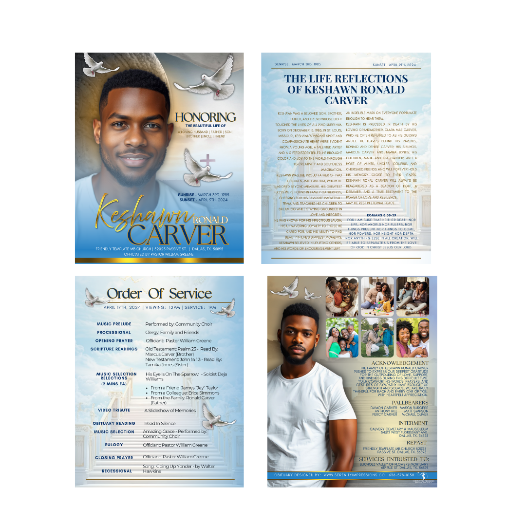 Bifold Obituary Design & Print