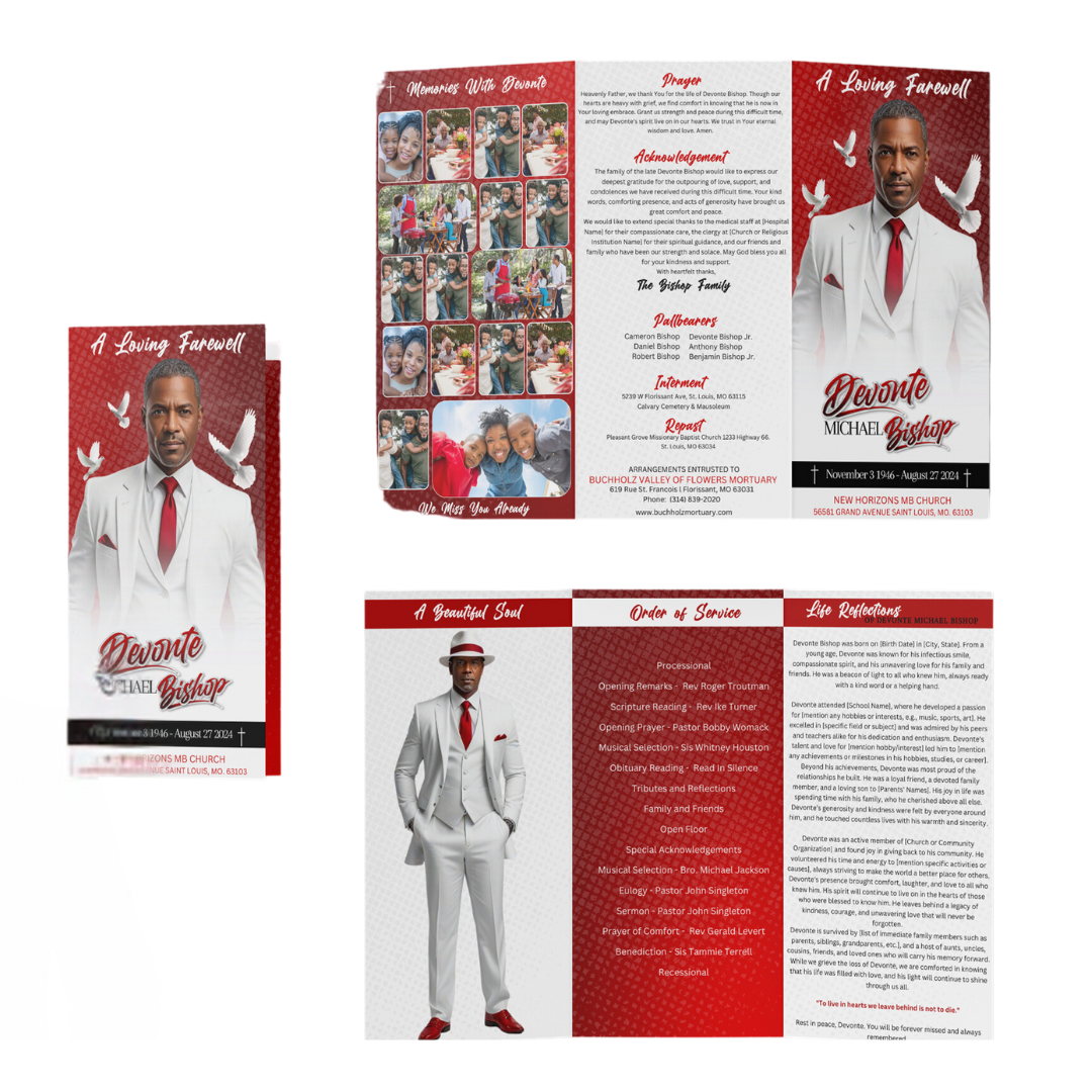 Trifold Obituary Design & Print