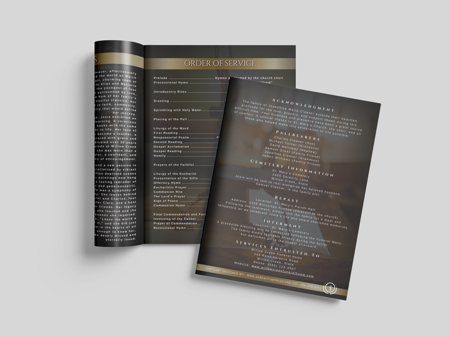 4 Page Obituary Design