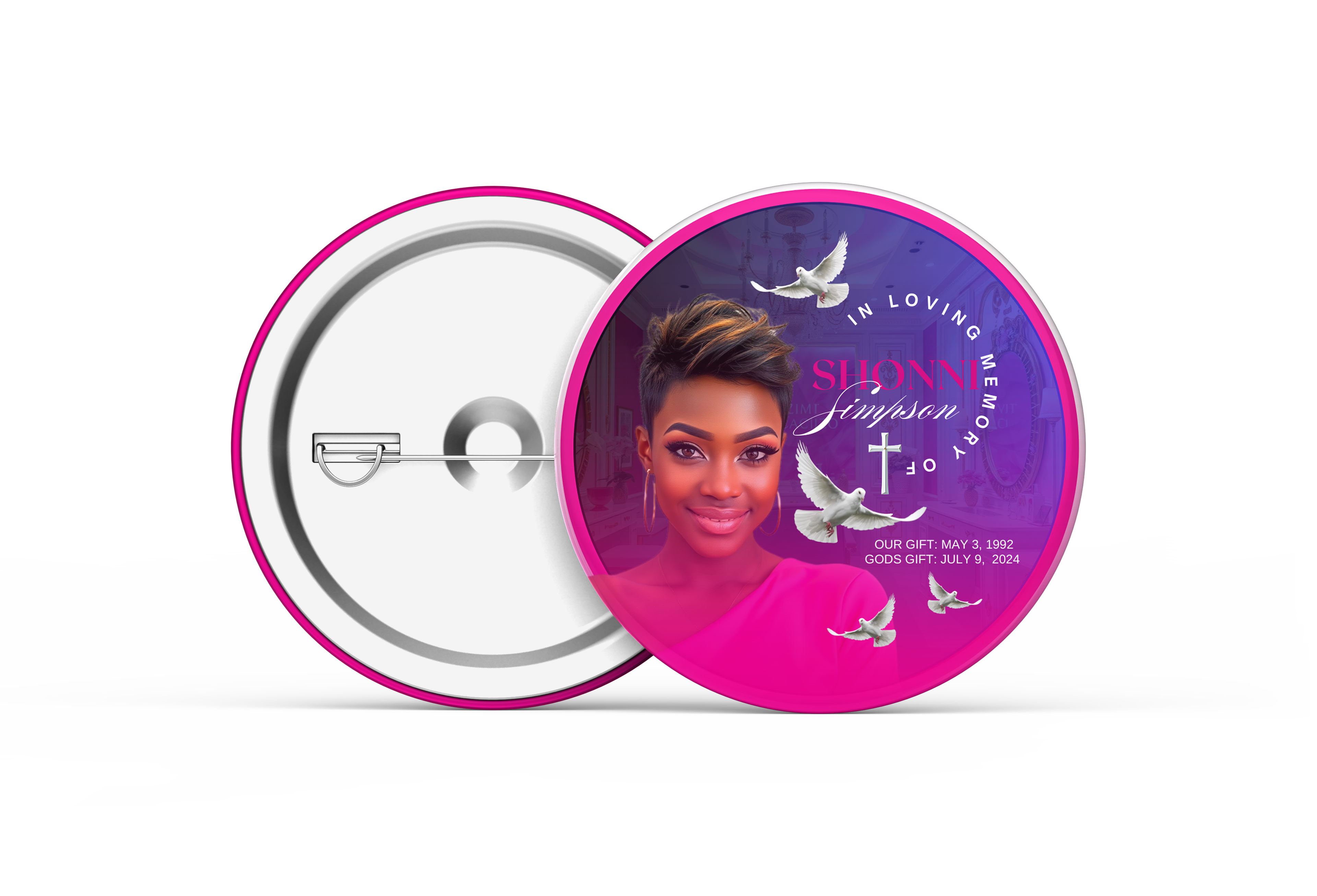 3" Memorial Button – Wearable Tribute - Serenity Impressions