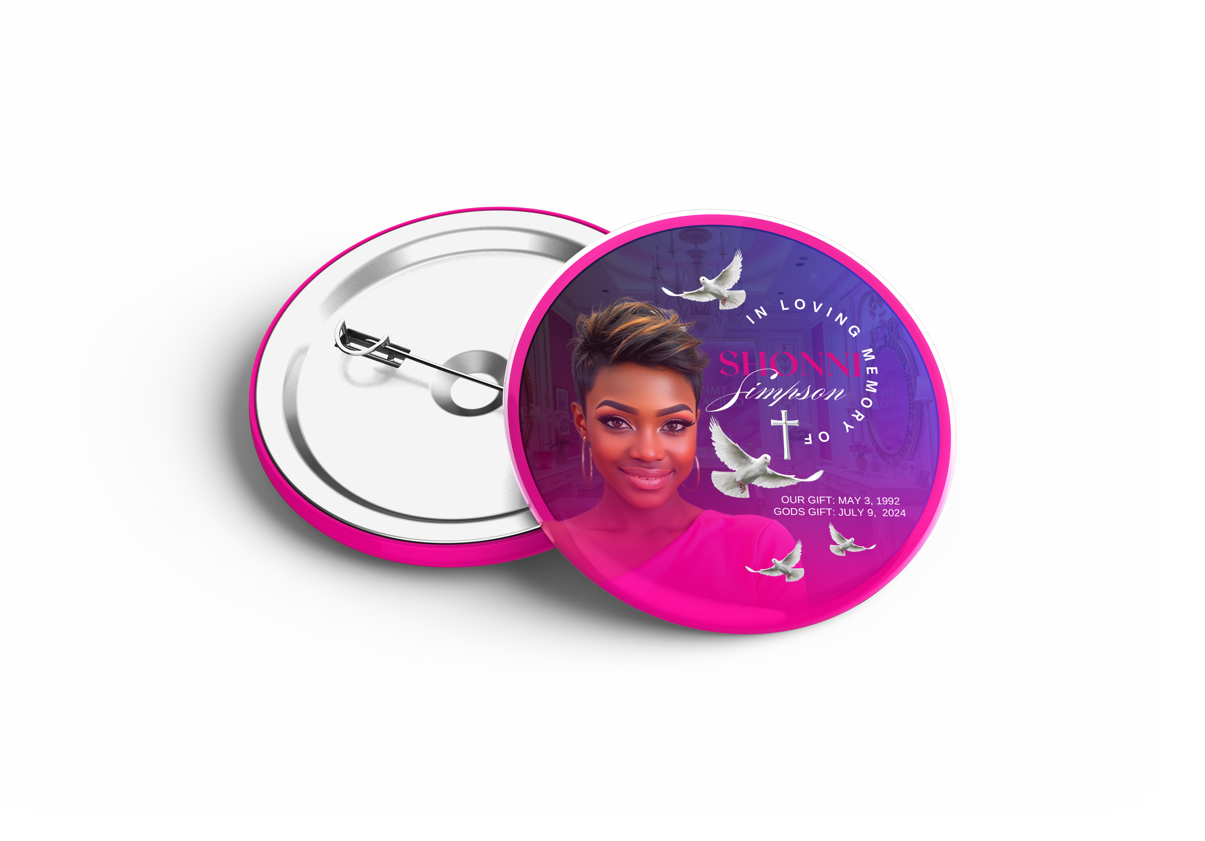 3" Memorial Button – Wearable Tribute - Serenity Impressions