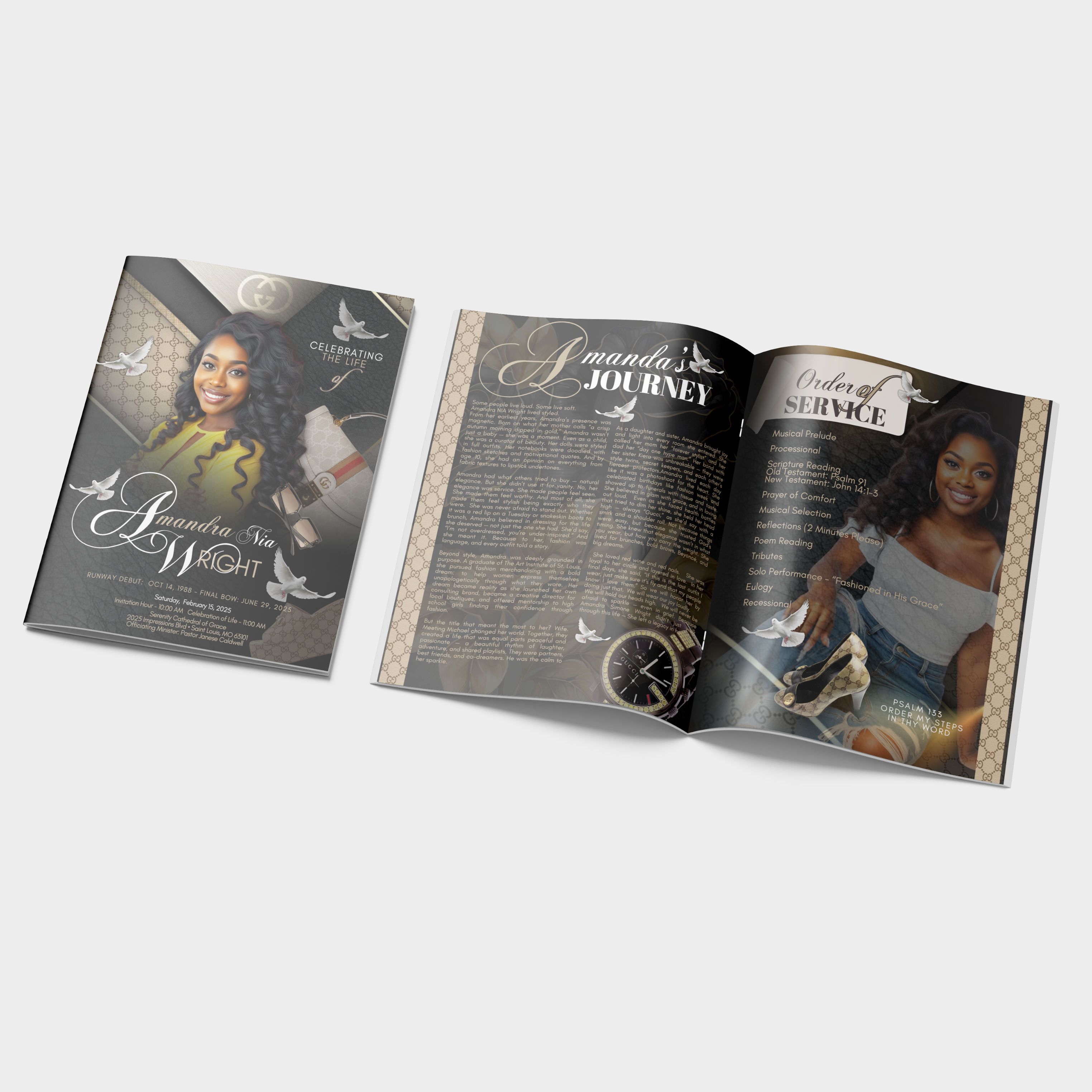 GUCCI INSPIRED OBITURY BOOKLET - 8 PAGE