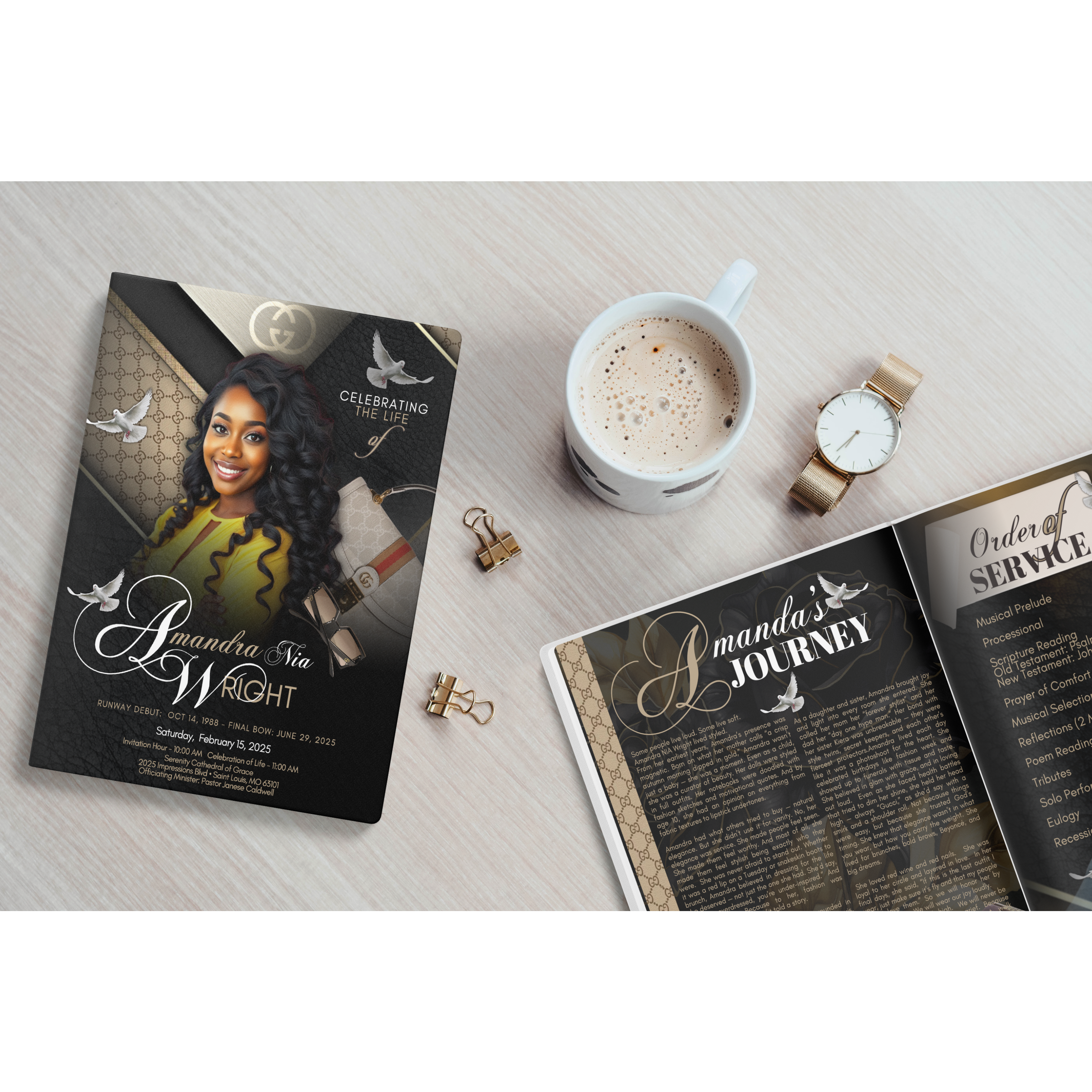 GUCCI INSPIRED OBITURY BOOKLET - 8 PAGE