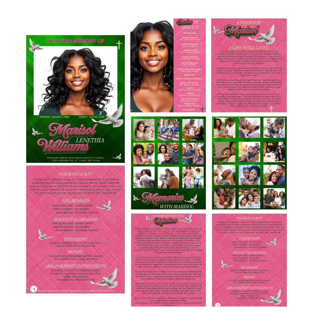 EXACT LAYOUT OBITUARY - DESIGN ONLY