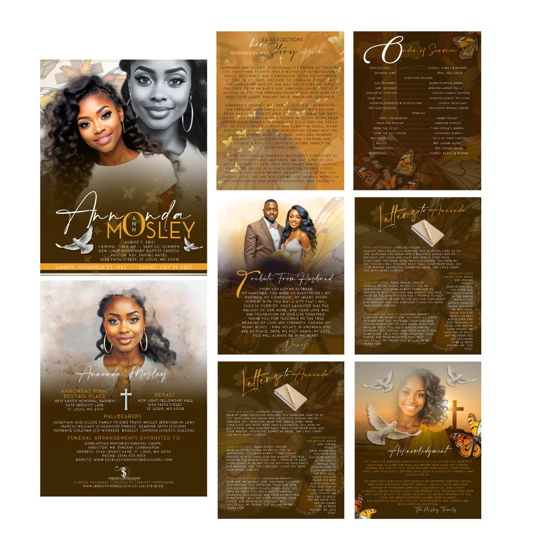 EXACT LAYOUT OBITUARY - DESIGN ONLY - Serenity Impressions