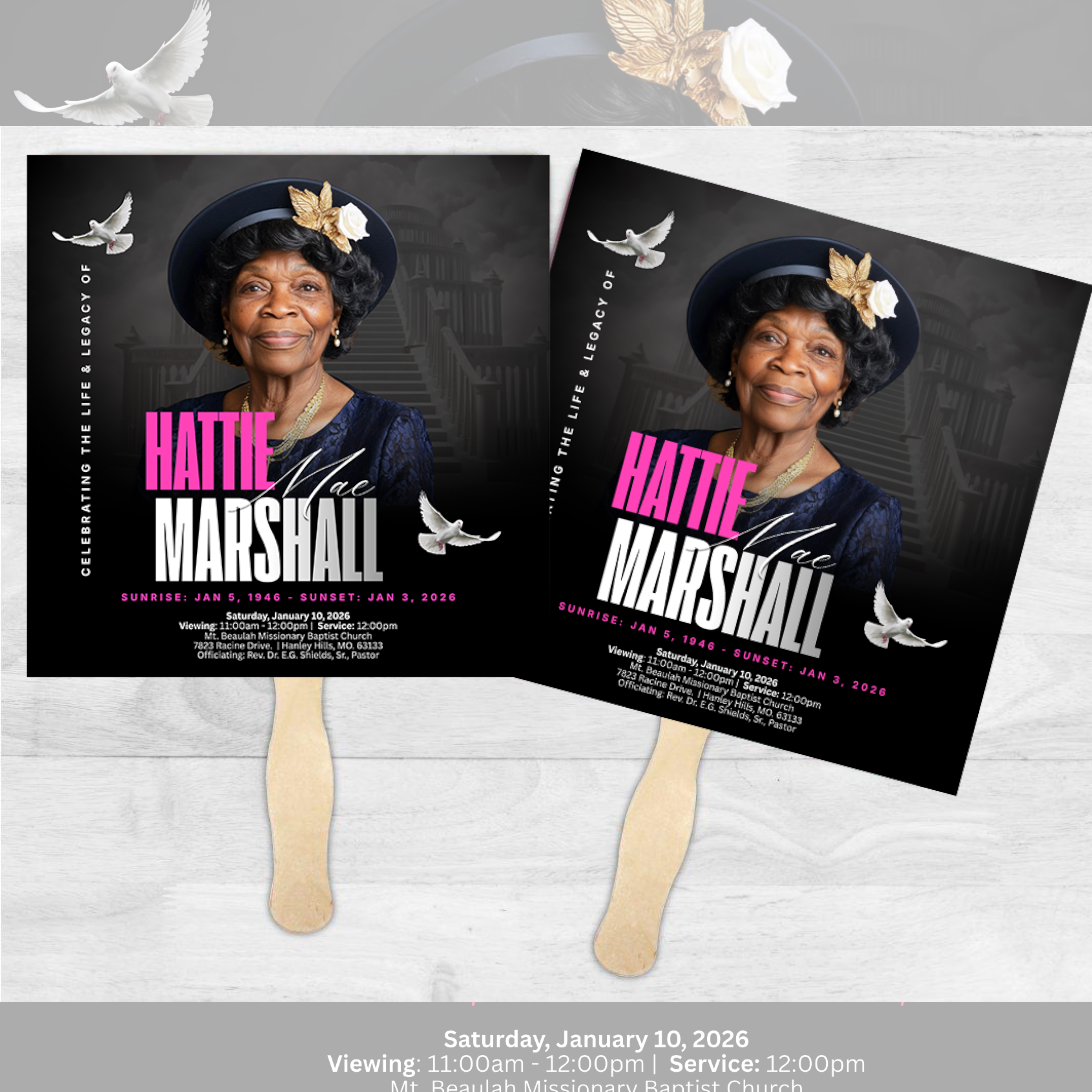 Funeral Fans (Double Sided)