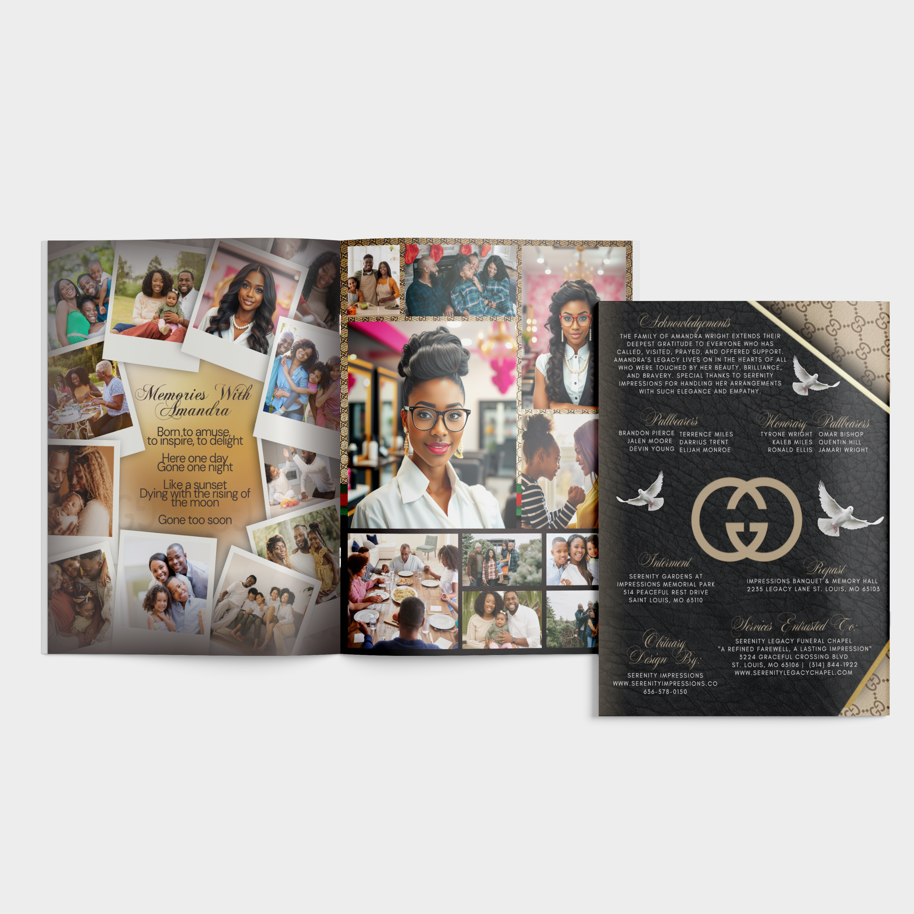 GUCCI INSPIRED OBITURY BOOKLET - 8 PAGE