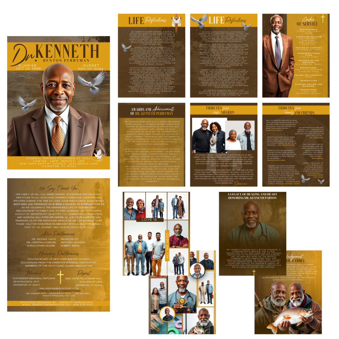 EXACT LAYOUT OBITUARY - DESIGN ONLY - Serenity Impressions