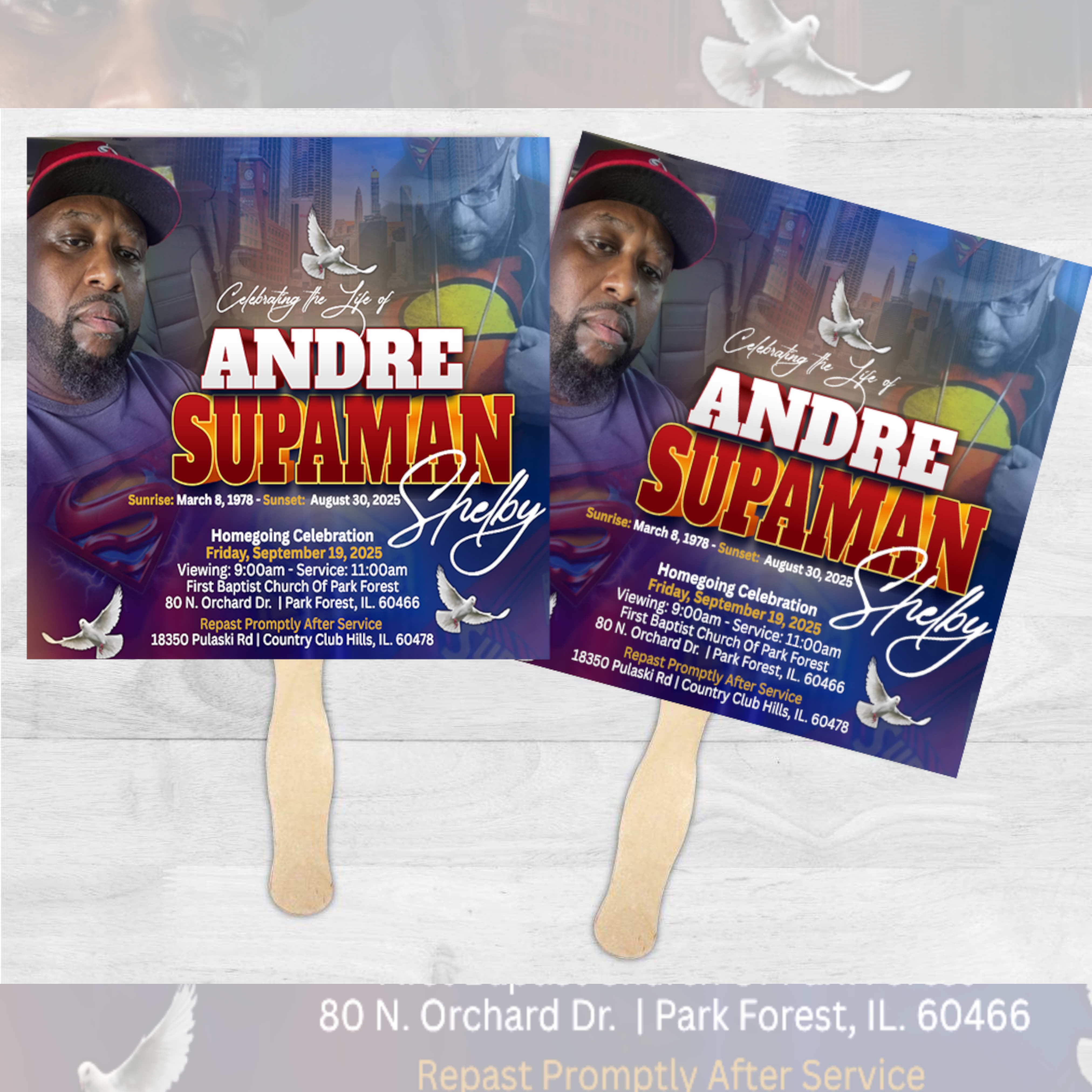 Funeral Fans (Double Sided)