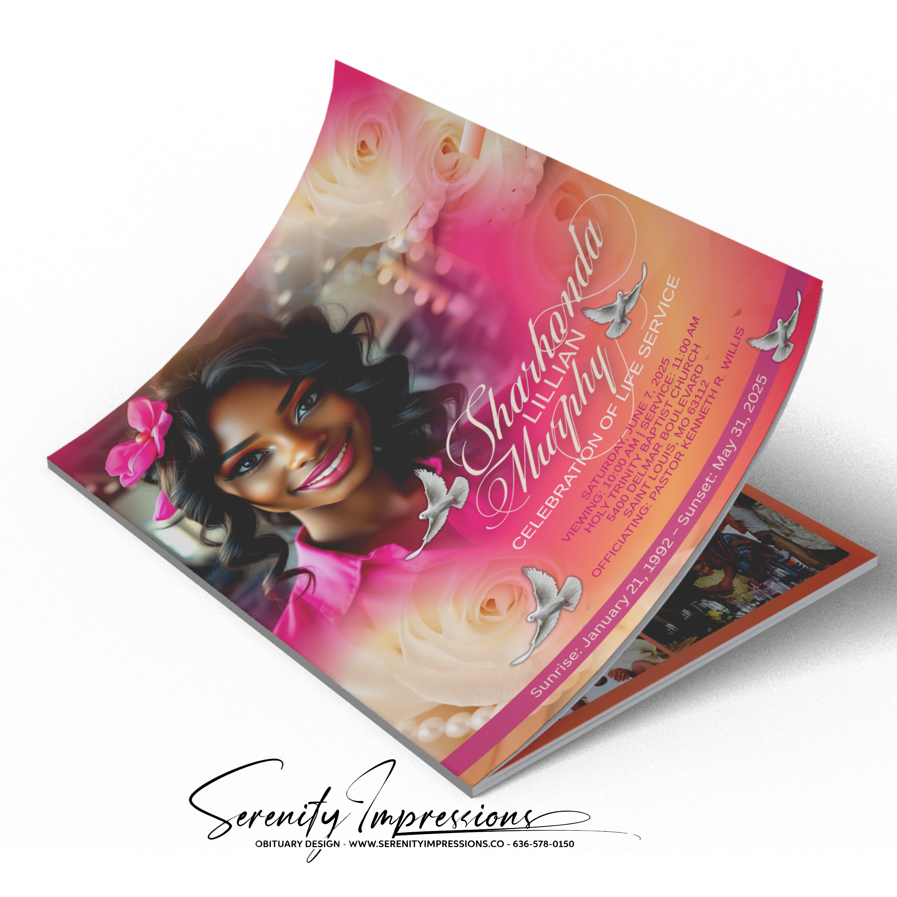 Serenity Customized  Obituary Design