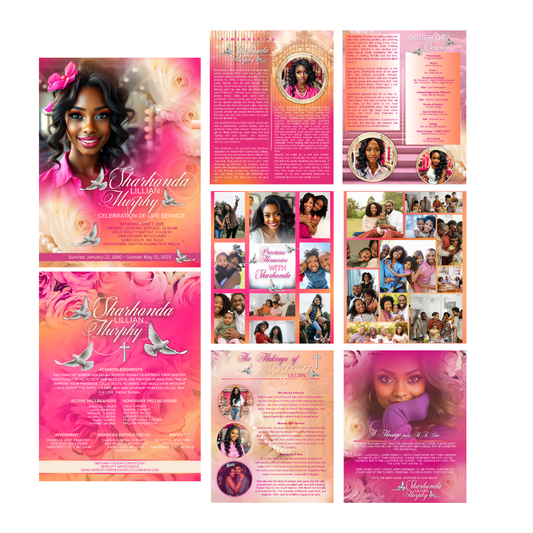 Custom Obituary Design Service (Design ONLY)- YOU PRINT!