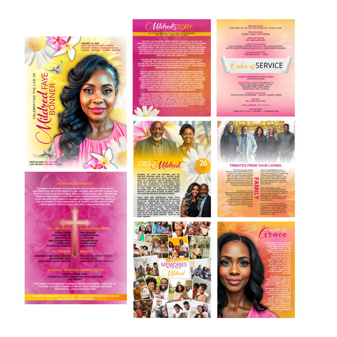 Custom Obituary Design Service (Design ONLY)- YOU PRINT!