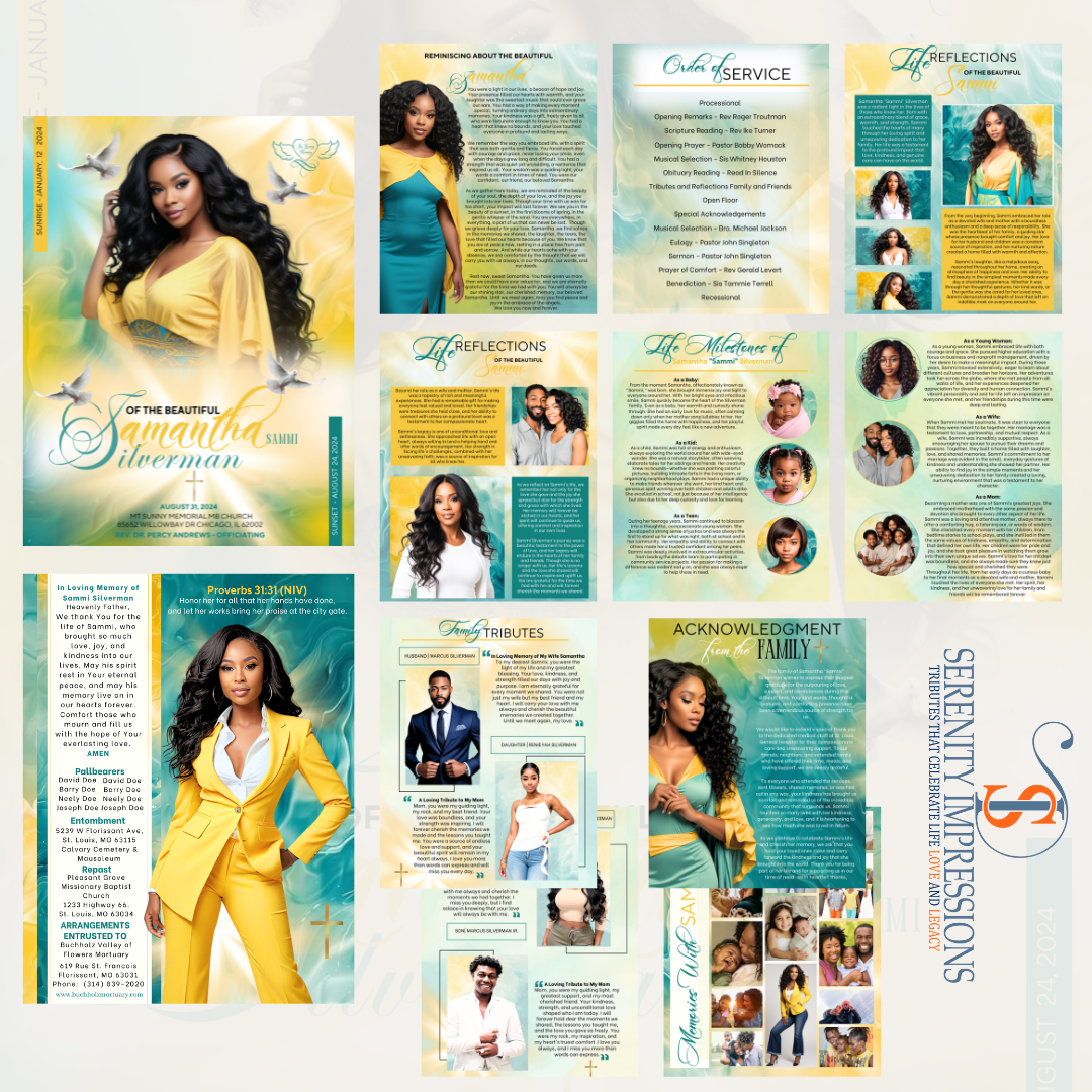 Magazine Style Obituary   (Design & Print) - Serenity Impressions