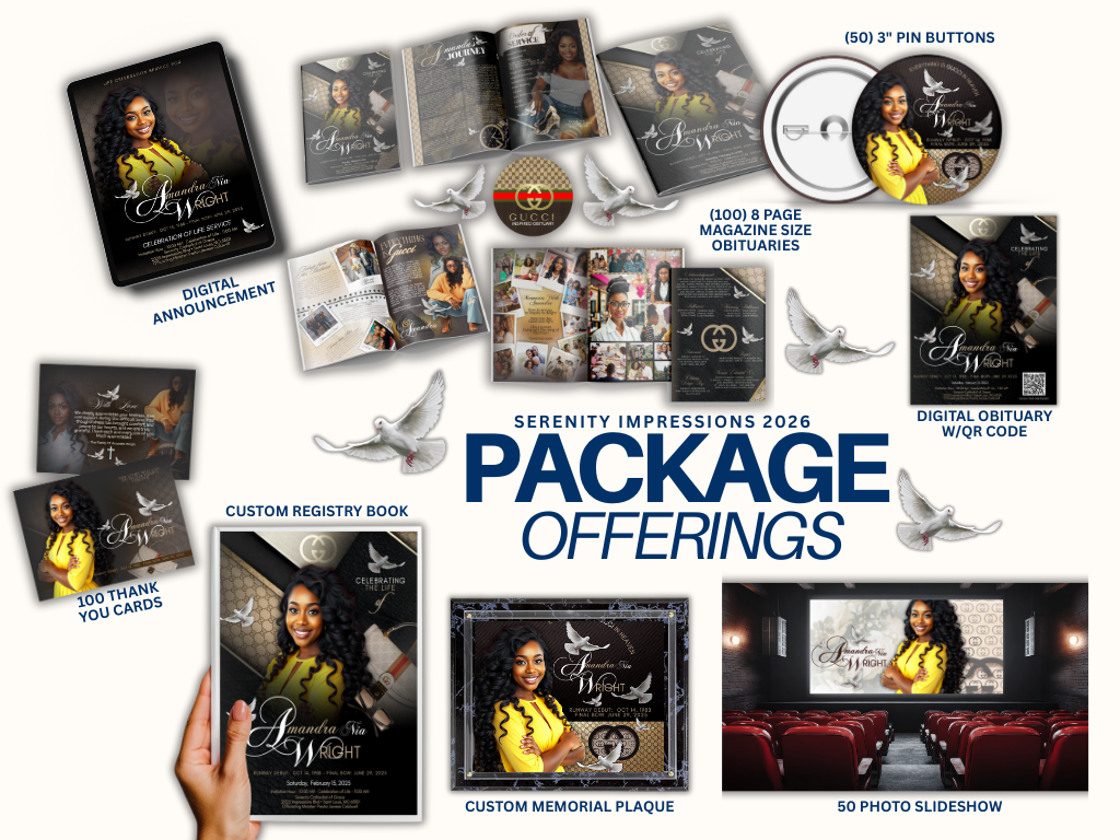 8 Page Obituary Packages
