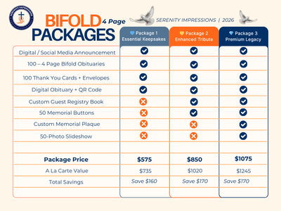 Bifold (4 Page) Package 2 |  💛 Enhanced Tribute