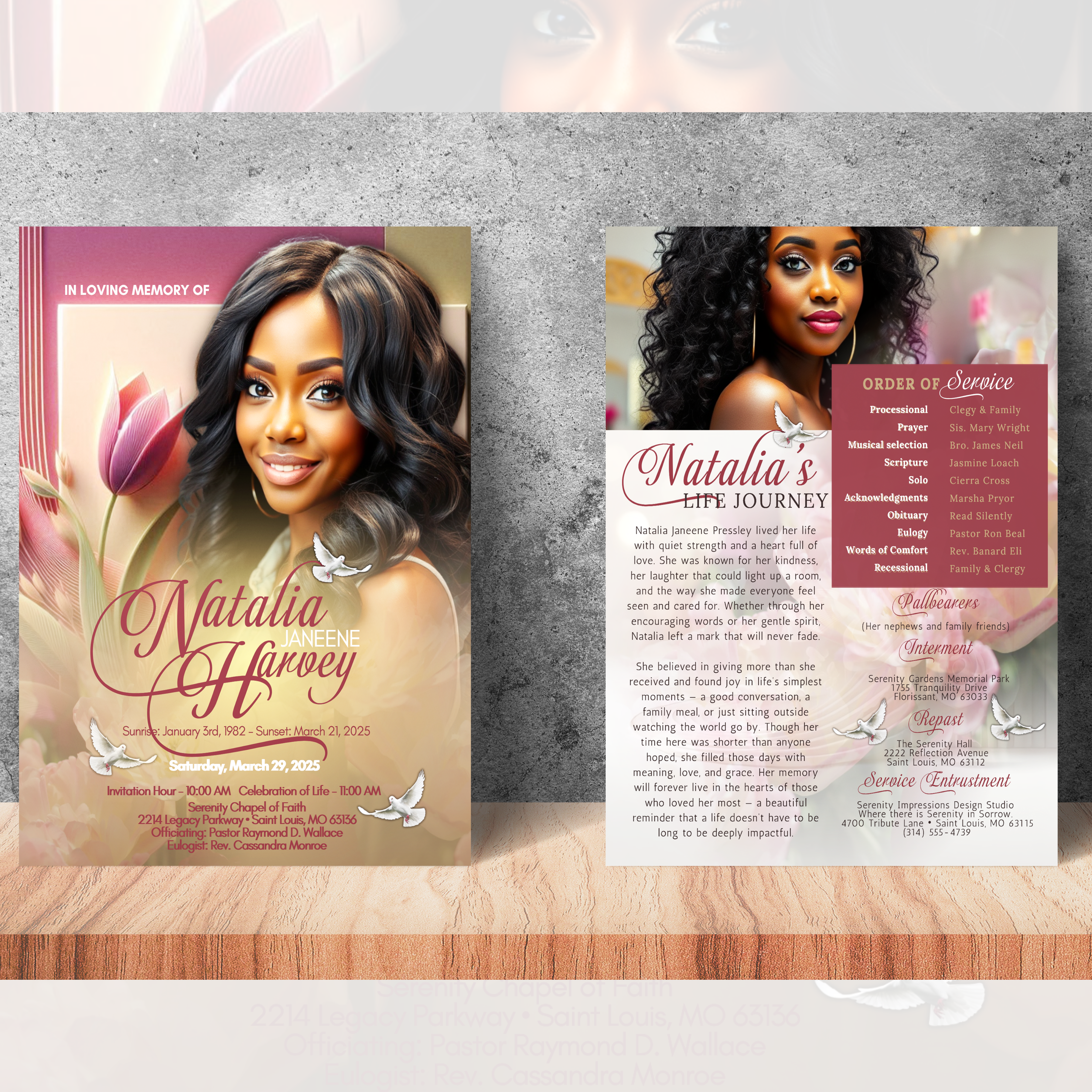 Custom Obituary Design Service (Design ONLY)- YOU PRINT!