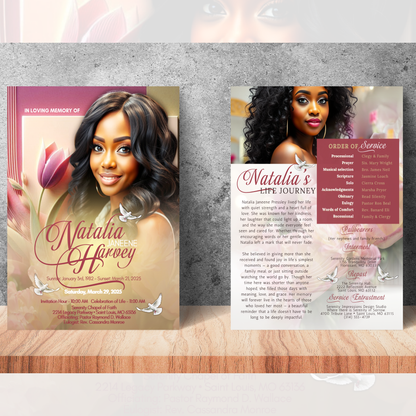 2 Sided Obituary Program (Design & Print)
