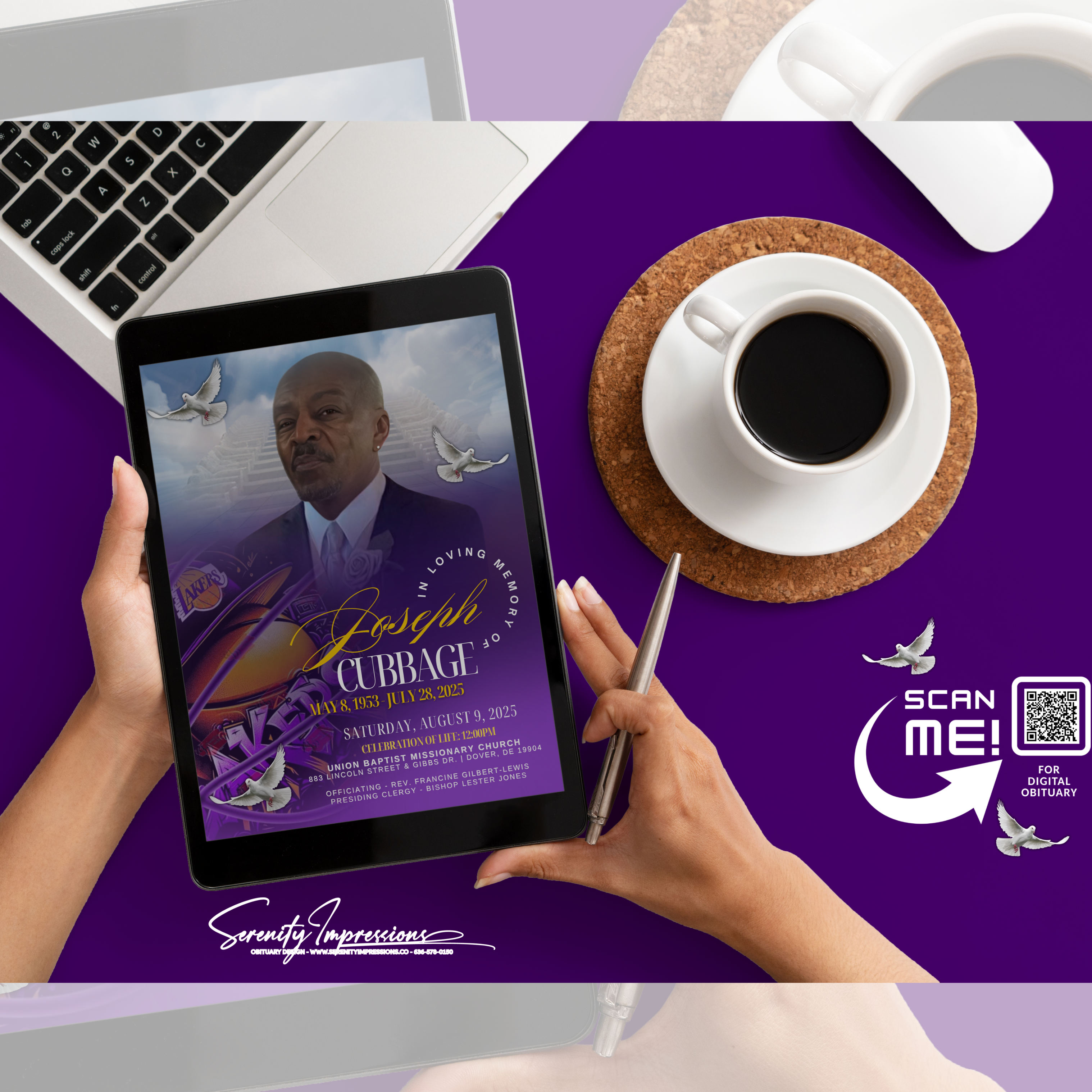 Digital Obituary Design with QR Code and Access