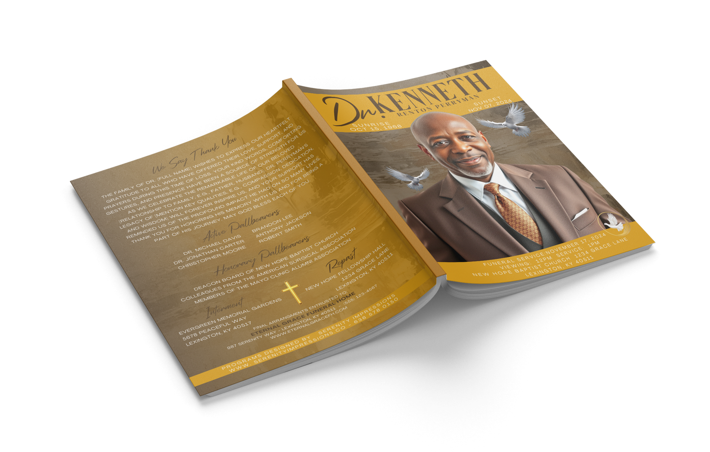Magazine Style Obituary   (Design & Print) - Serenity Impressions