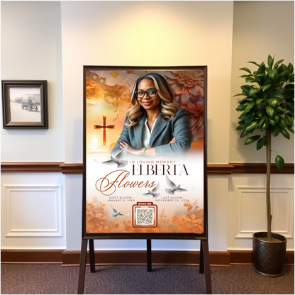 Custom Funeral Obituary QR Code Boards